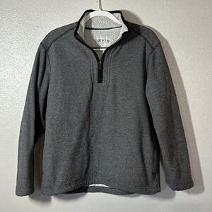 Orvis Sweater Mens M Sherpa Lined Fleece Pocket Quarter Zip Heavy Pullover